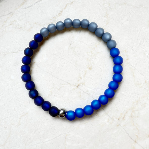 Perlenarmband Kugel – Blautöne mixed